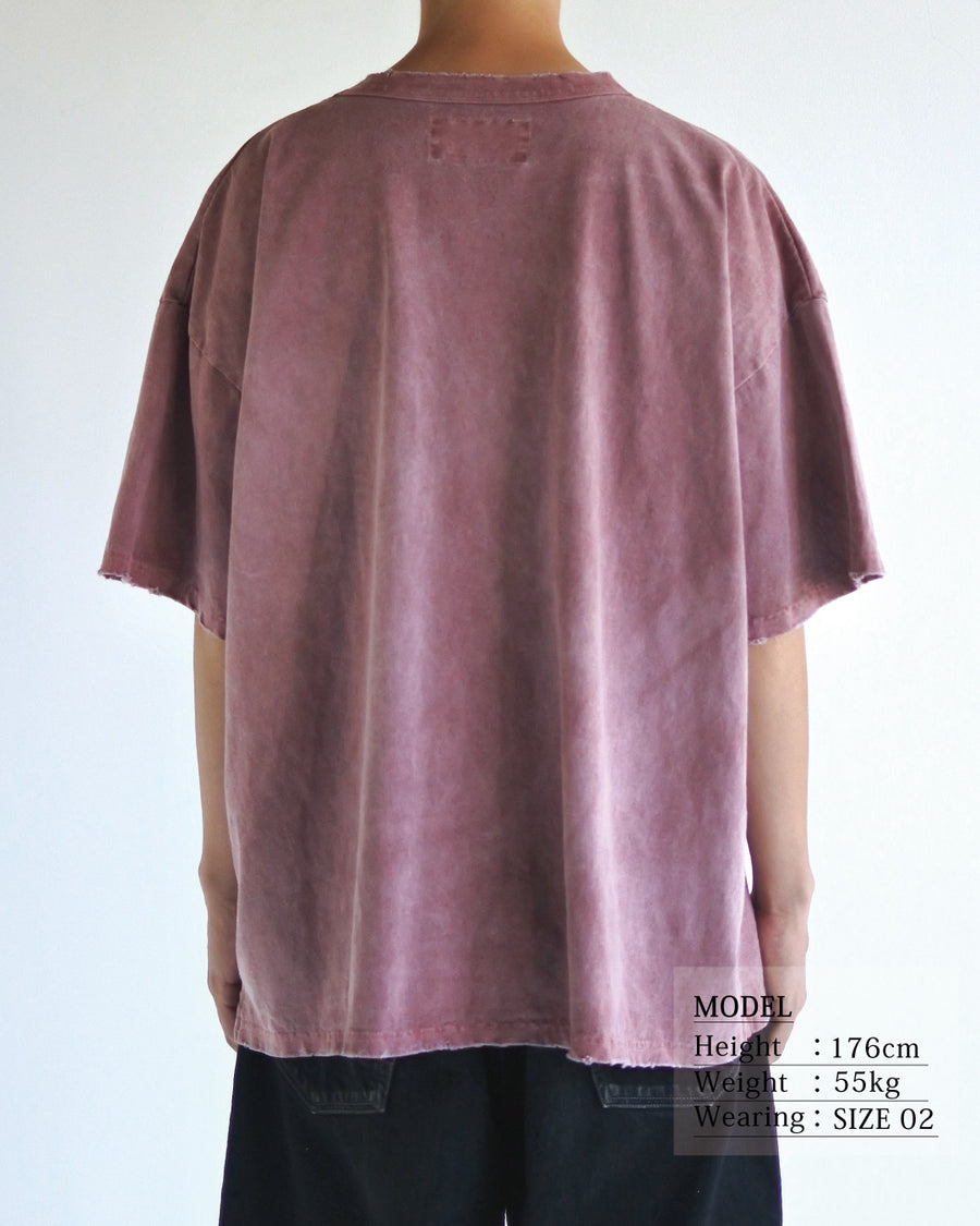 ANACHRONORM ピグメントダイ ポケット 半袖Tシャツ レッド | 特殊顔料染め コットン天竺 オリジナルカラー 日本製