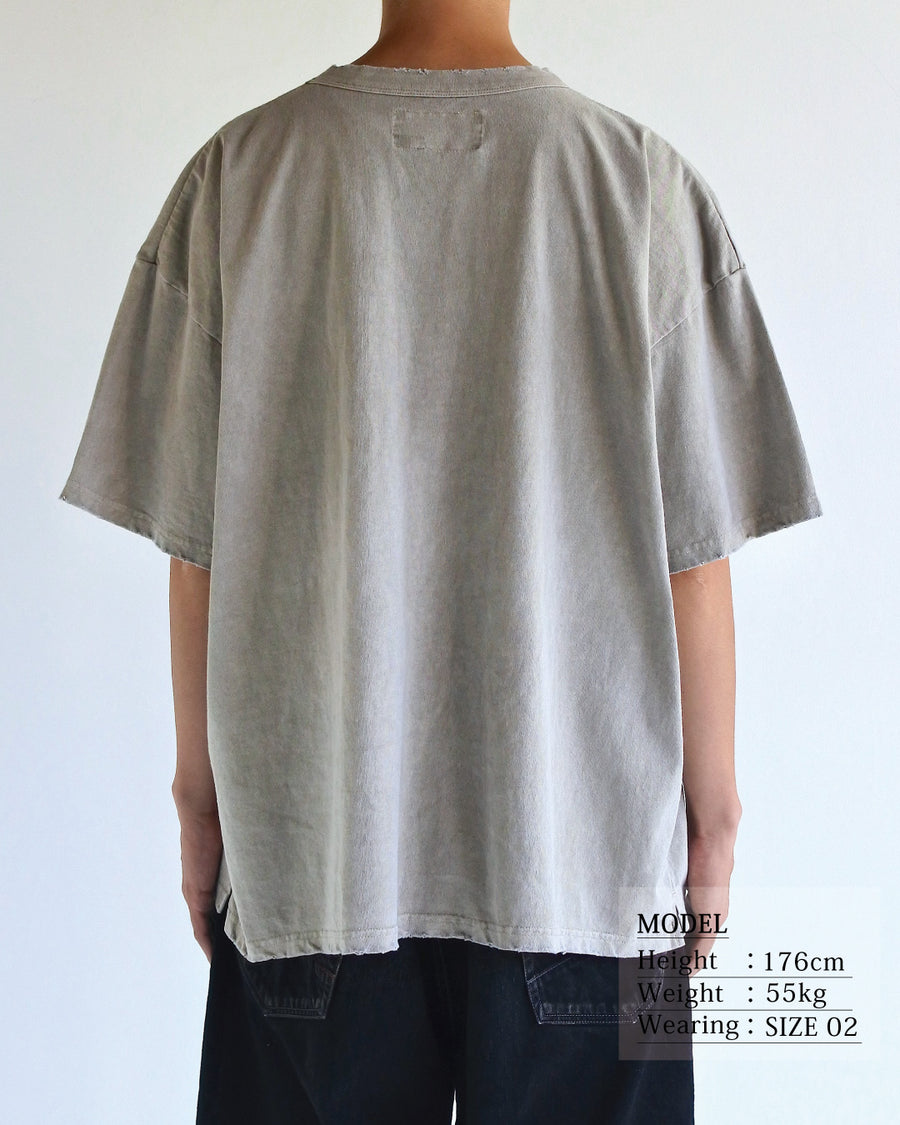 ANACHRONORM ピグメントダイ ポケット 半袖Tシャツ ベージュ | 特殊顔料染め コットン天竺 オリジナルカラー 日本製
