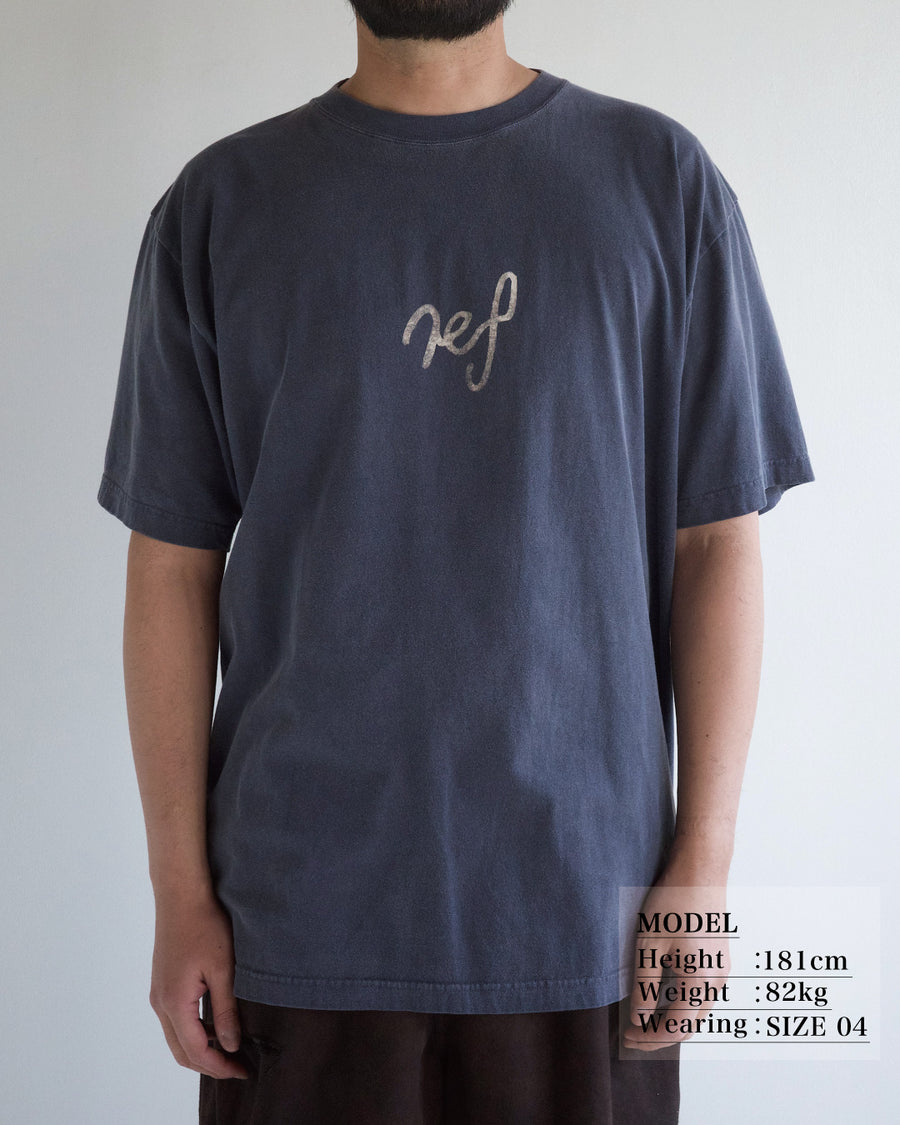 ANACHRONORM REF プリントTシャツ ネイビー | 5.6oz天竺 顔料染め REFプリント ライフスタイル 日本製