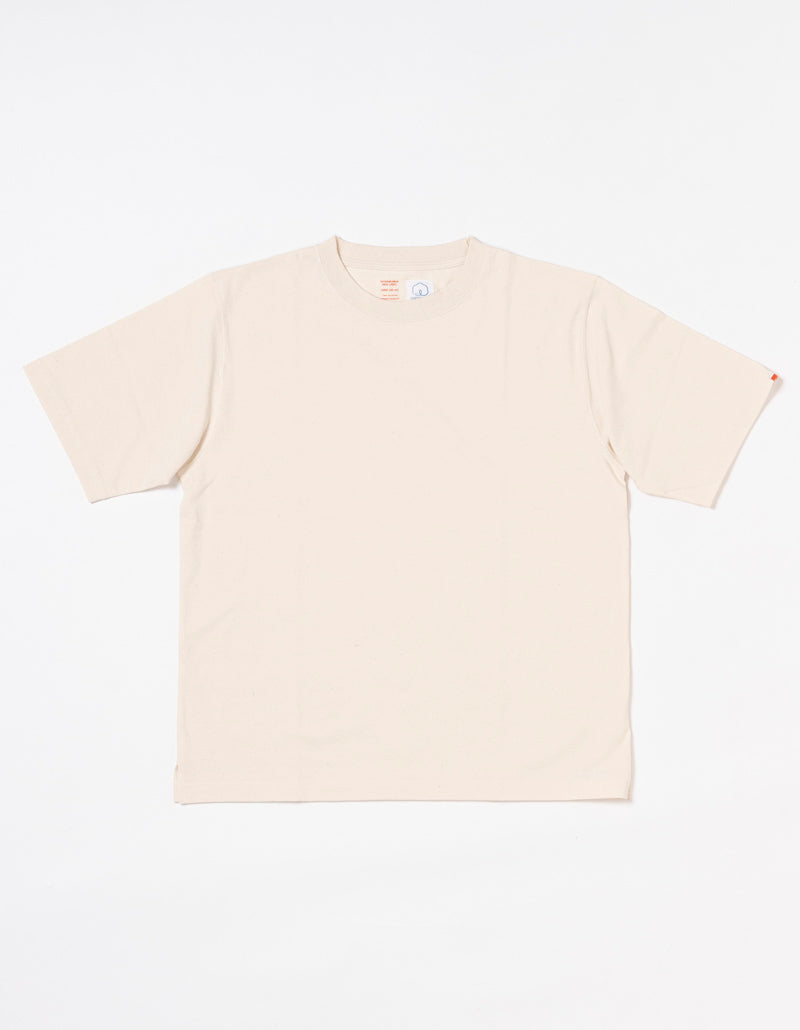 ANACHRONORM ANSE サイドベンツ ショートスリーブTシャツ ナチュラル | 18/1 COTTON USA認証 米綿 ANACHRONORMオリジナルファブリック リジット サステナブル